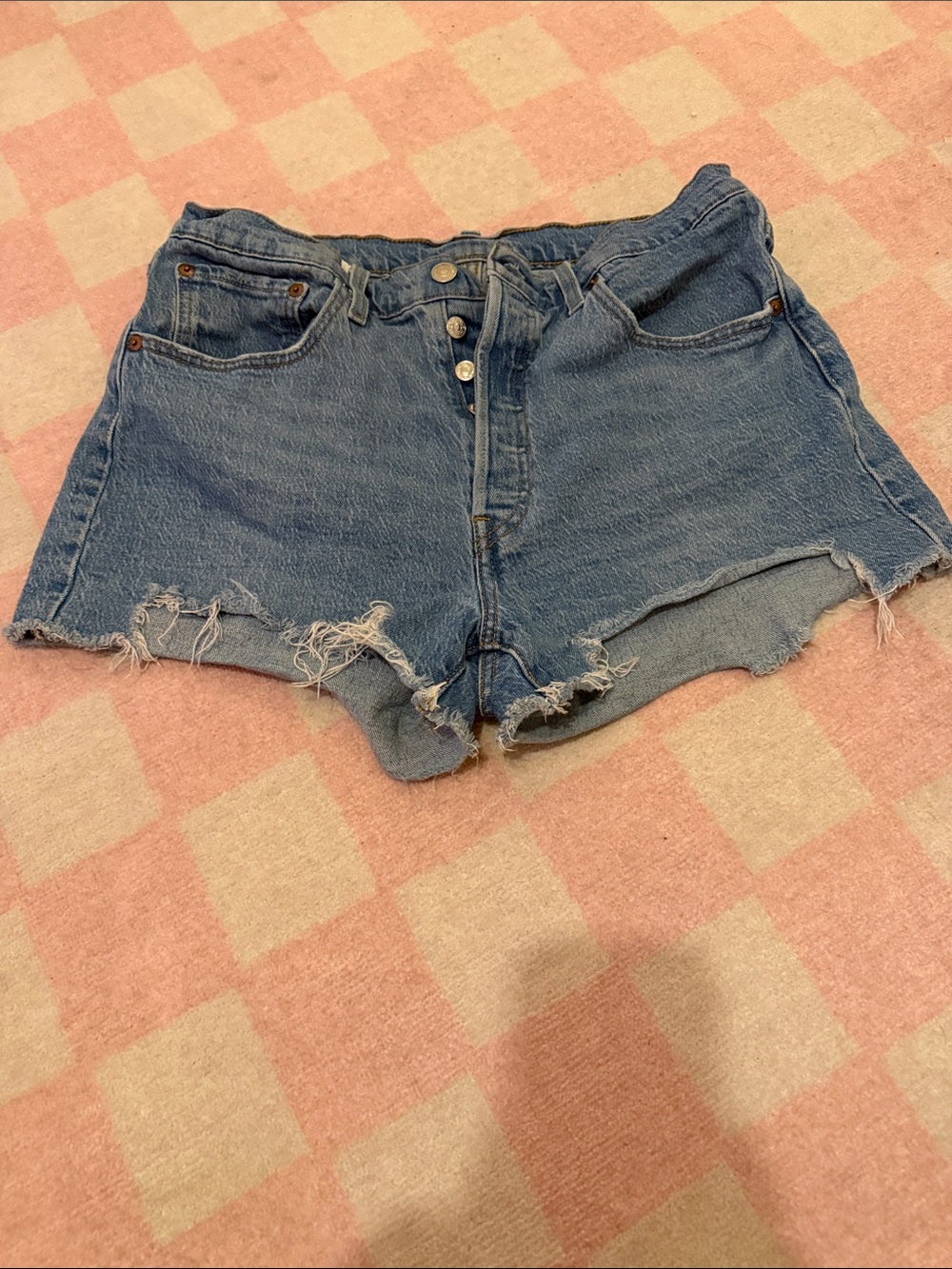 Levi’s High-Waist Distressed Denim Women's Shorts - Blue